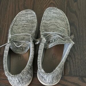 Hey Dude Gray Sneakers with Knit Upper and Sock-Like Fit